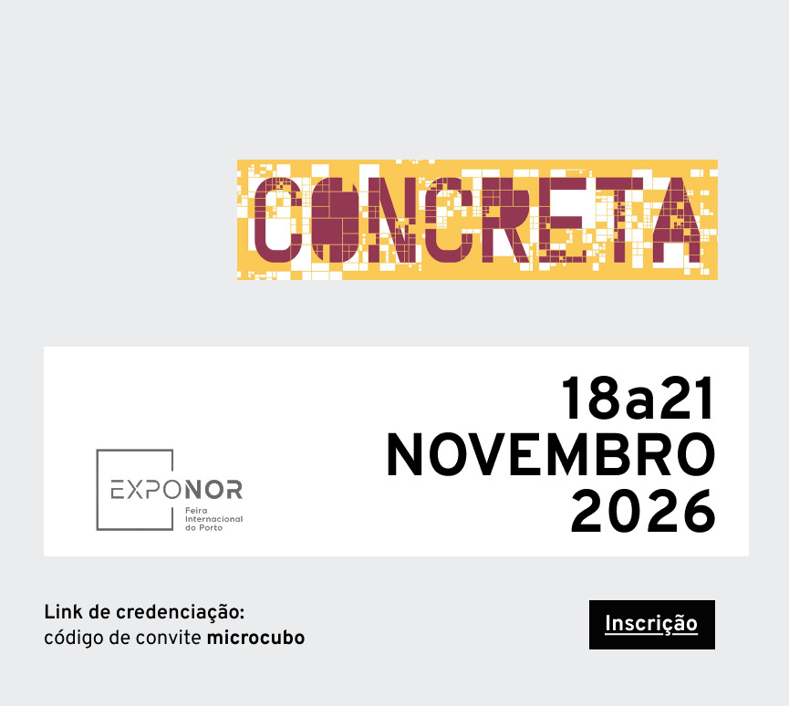 Concreta, Exponor, 18 a 21 de novembro de 2026. Inscrição com o código de convite microcubo
